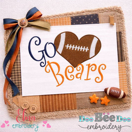 Go Bears – Fill Stitch – Machine Embroidery Design