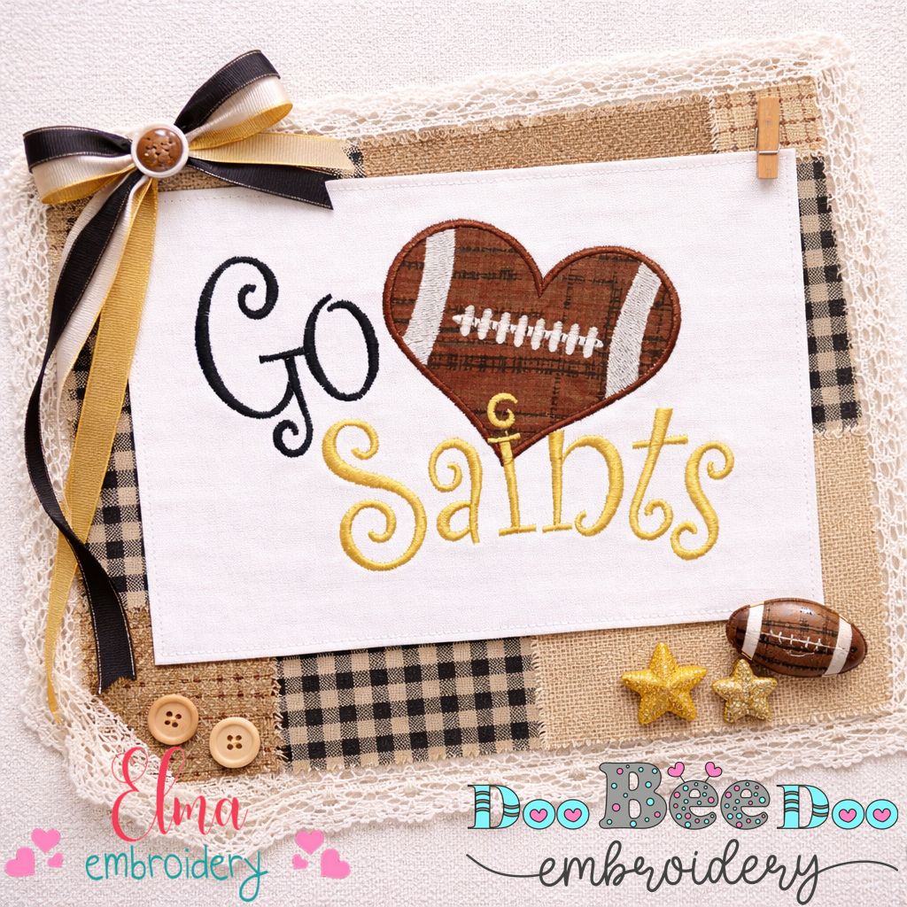 Go Saints – Appliqué – Machine Embroidery Design