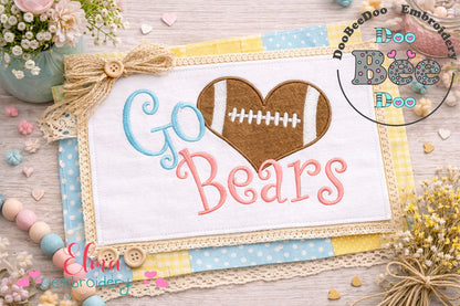 Go Bears – Fill Stitch – Machine Embroidery Design