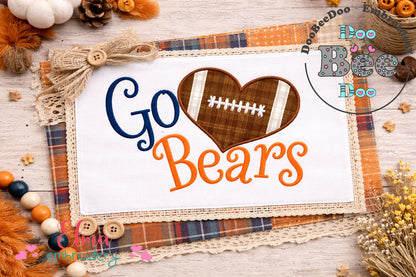 Go Bears – Appliqué – Machine Embroidery Design