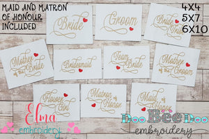 Wedding Bundle - Bridal Sayings - Fill Stitch - Set of 12 designs