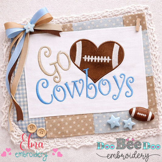 Go Cowboys – Appliqué – Machine Embroidery Design