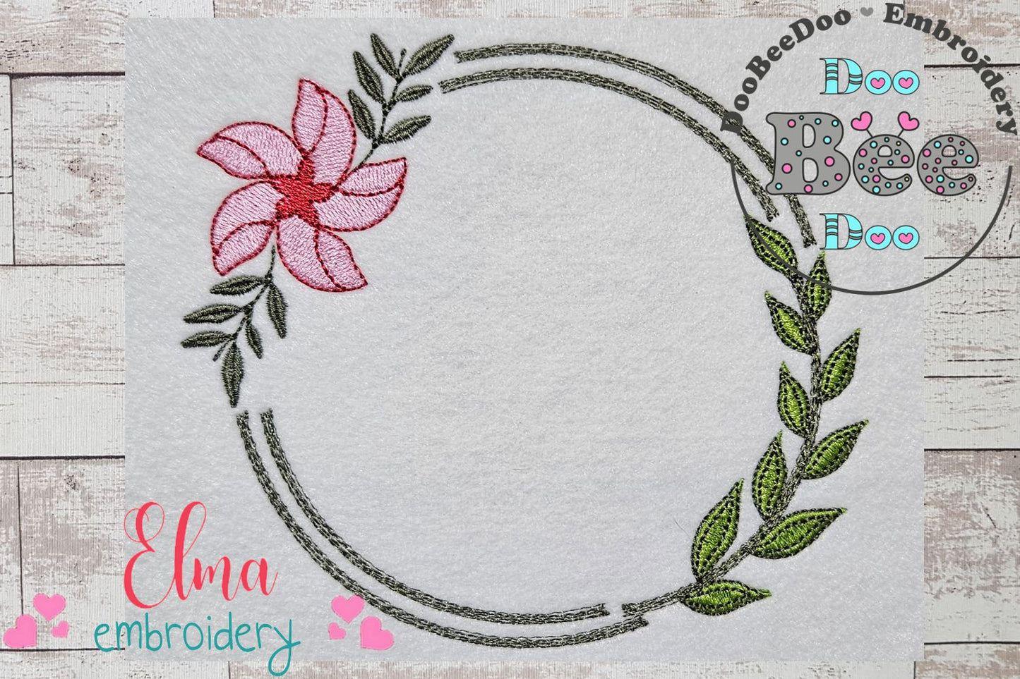 Floral Rounded Frame - Fill Stitch