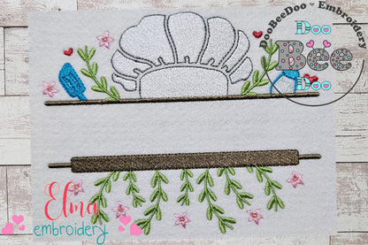 Chef Hat Kitchen Split - Fill Stitch - Machine Embroidery Design