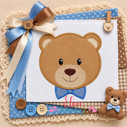 Little Gentleman Bear - Appliqué - Machine Embroidery Design