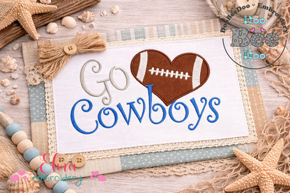 Go Cowboys – Appliqué – Machine Embroidery Design