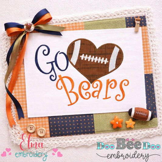 Go Bears – Appliqué – Machine Embroidery Design