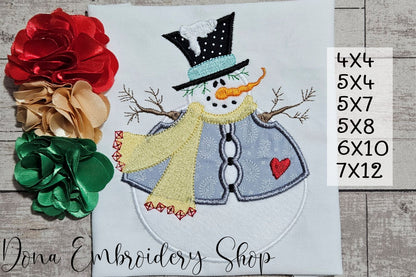Snowman Christmas – Applique - Machine Embroidery Design