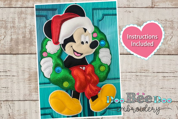 Christmas Mickey Wreath - ITH Project - Machine Embroidery Design