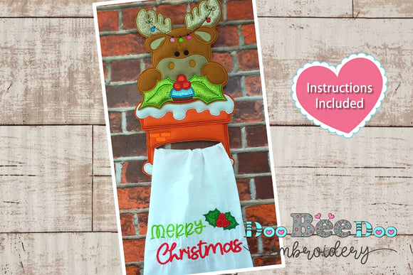 Reindeer dish towel holder - ITH Project