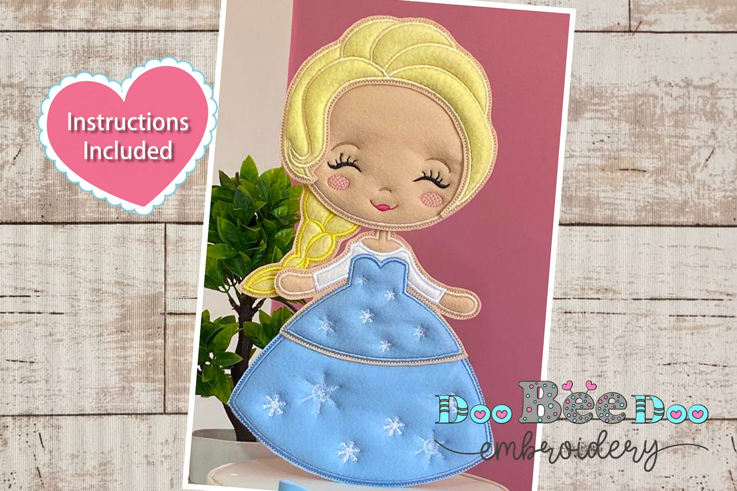 Princess Elsa Frozen Ornament - ITH Project - Machine Embroidery Design