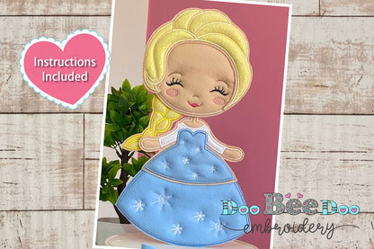 Princess Elsa Frozen Ornament - ITH Project - Machine Embroidery Design