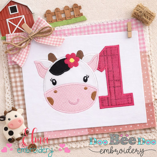 Cow Number One - Appliqué – Machine Embroidery Design
