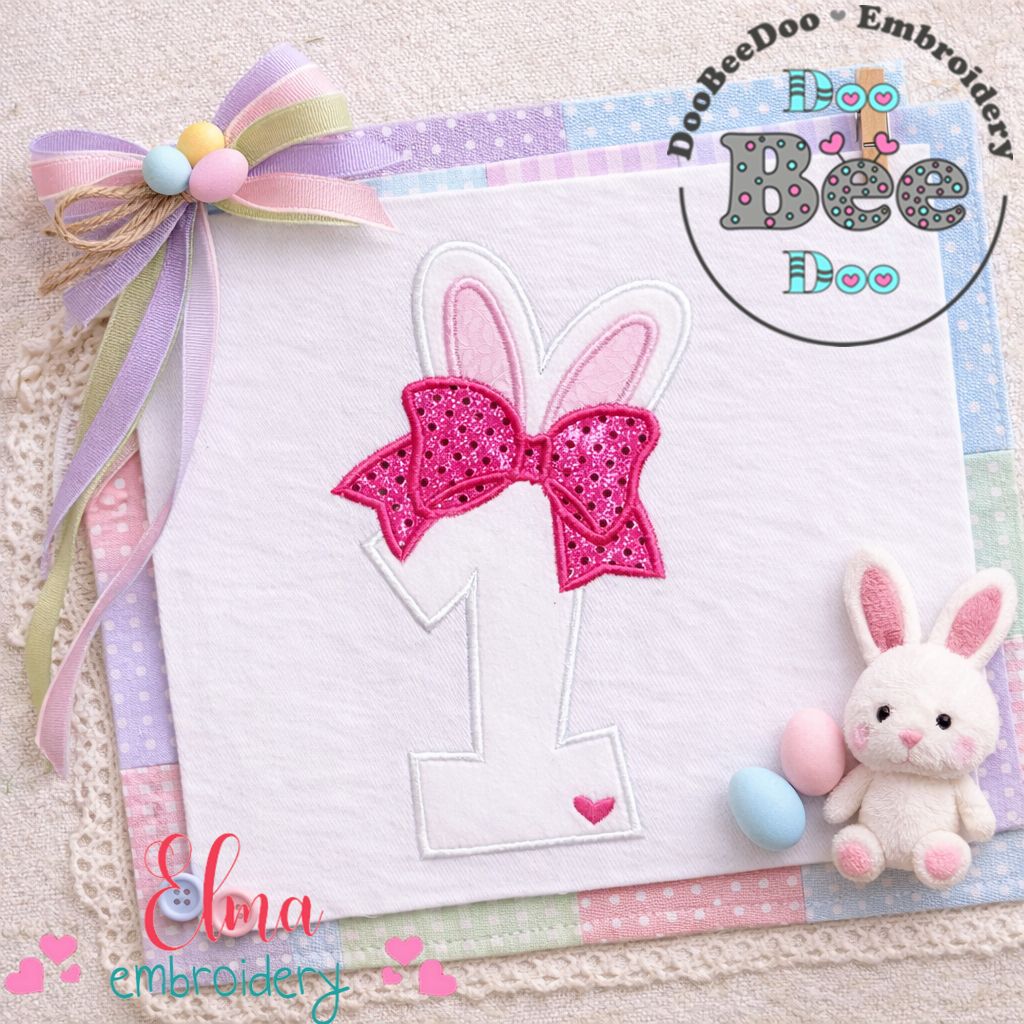 Bunny Ears Number One - Appliqué – Machine Embroidery Design