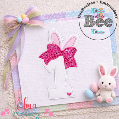 Bunny Ears Number One - Appliqué – Machine Embroidery Design