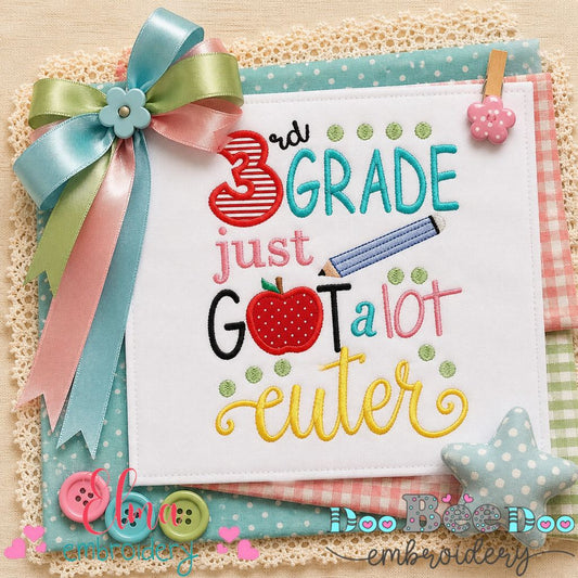 3rd Grade Cutie - Appliqué - Machine Embroidery Design