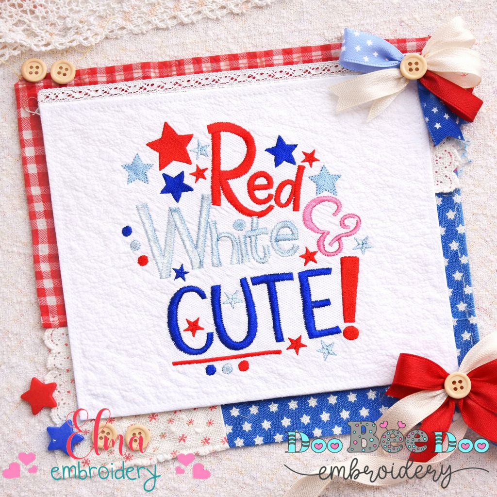 Red White & Cute – Satin Stitch – Machine Embroidery Design