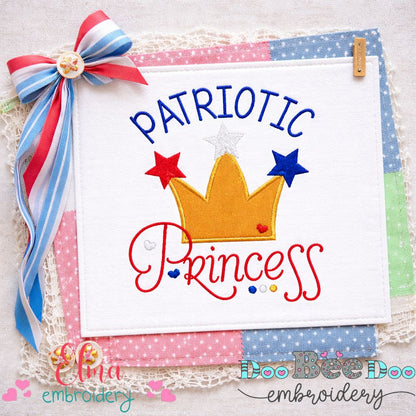 Patriotic Princess Crown - Appliqué – Machine Embroidery Design
