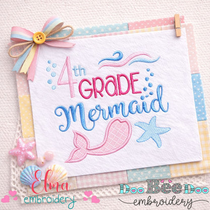 4th Grade Mermaid School – Appliqué – Machine Embroidery Design
