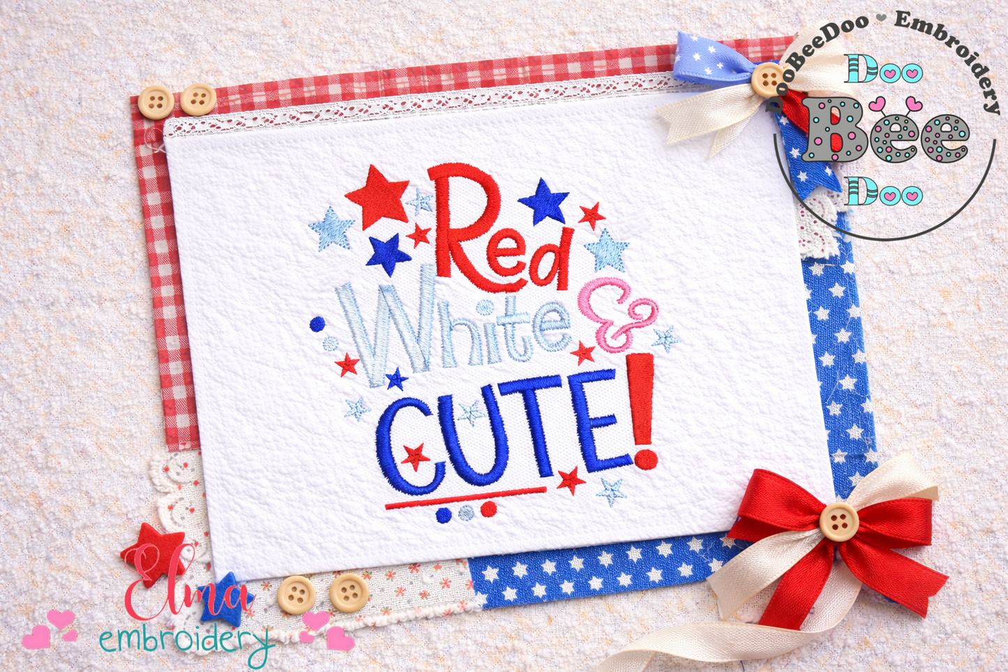 Red White & Cute – Satin Stitch – Machine Embroidery Design