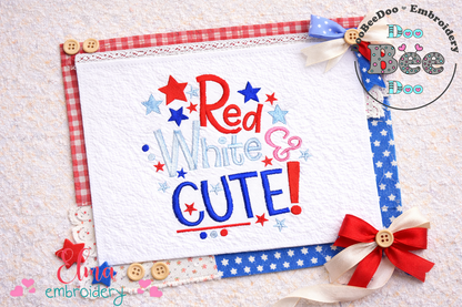 Red White & Cute – Satin Stitch – Machine Embroidery Design