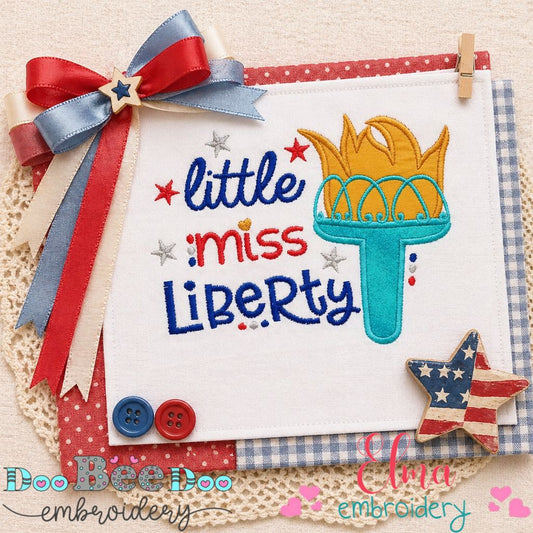 Little Miss Liberty - Appliqué – Machine Embroidery Design
