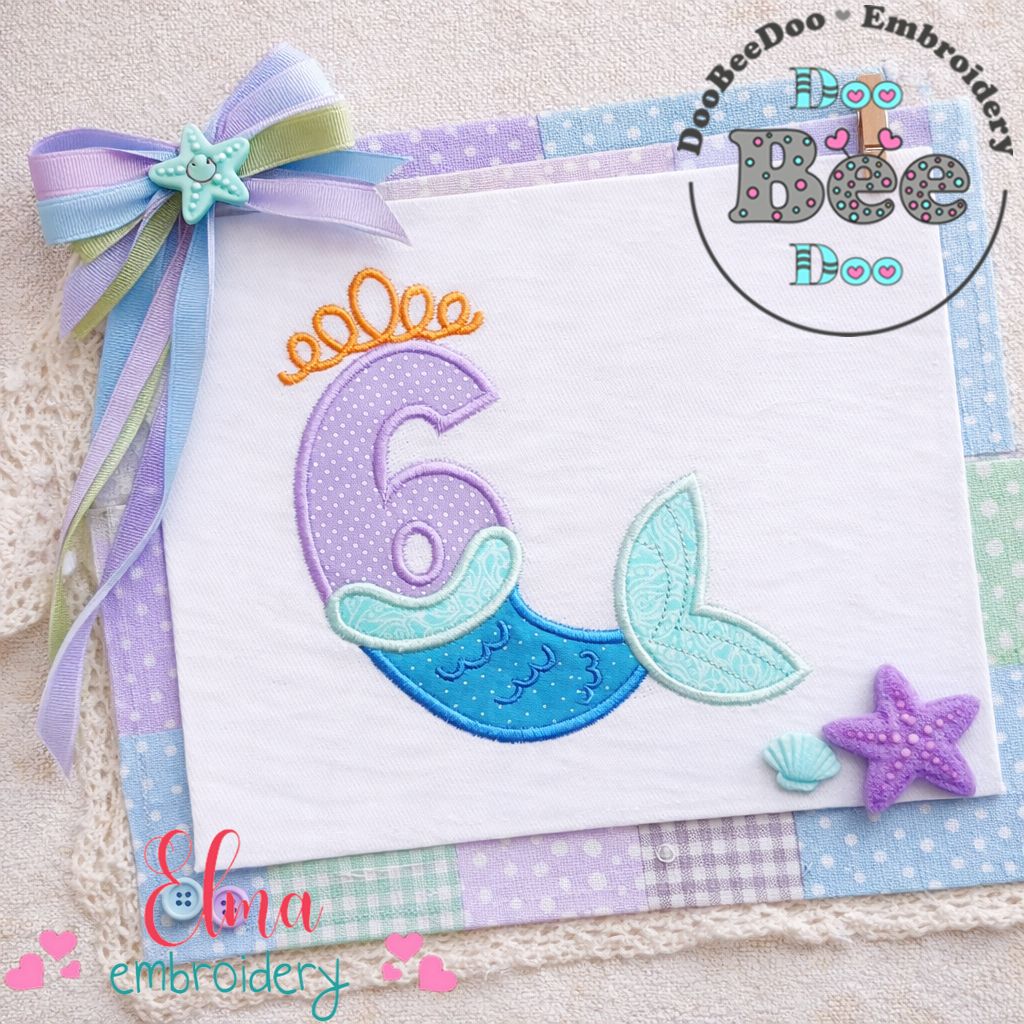 Mermaid Number Six - Appliqué – Machine Embroidery Design