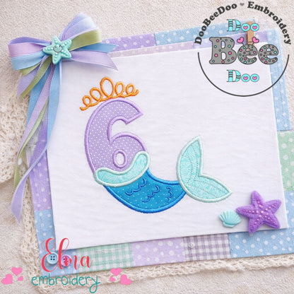 Mermaid Number Six - Appliqué – Machine Embroidery Design
