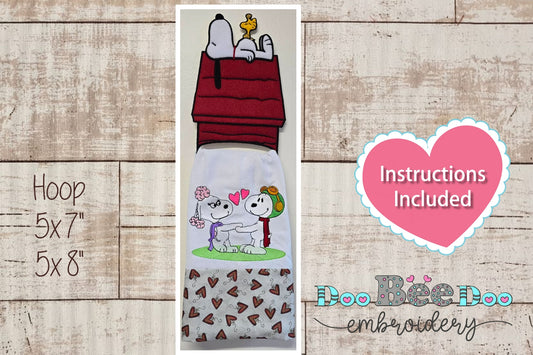 Snoopy House Towel Holder – ITH Project – Machine Embroidery Design