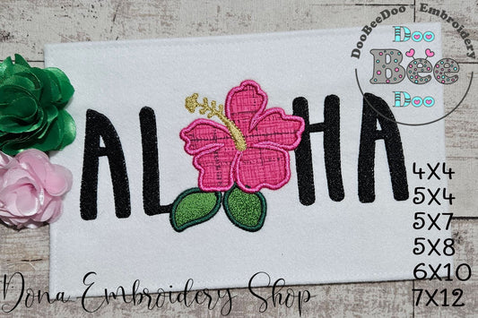 💗 Tropical Aloha Hibiscus 🌴 – Appliqué – Machine Embroidery Design