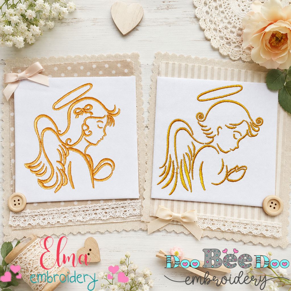 Heavenly Angel Collection - Satin Stitch - Machine Embroidery Design
