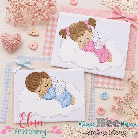 Sleeping Baby Angels Collection - Applique - Machine Embroidery Design
