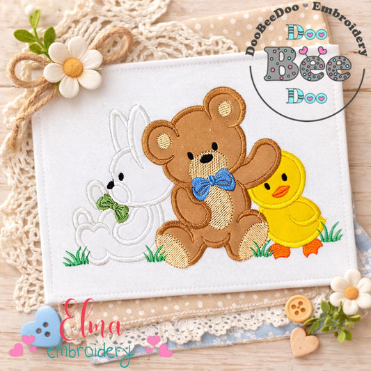 Cute Baby Animal Friends - Appliqué - Machine Embroidery Design