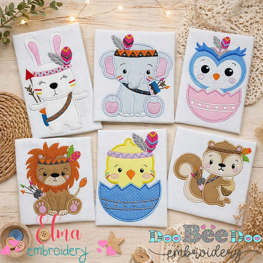 Sweet Boho Woodland Animals Collection – Appliqué – Machine Embroidery Design