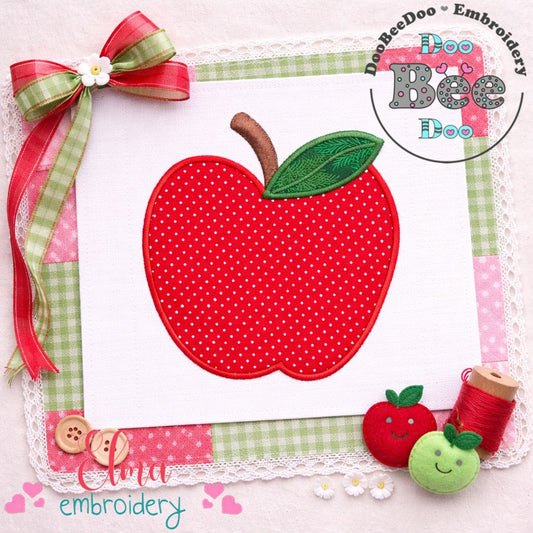 Cute Apple – Appliqué – Machine Embroidery Design