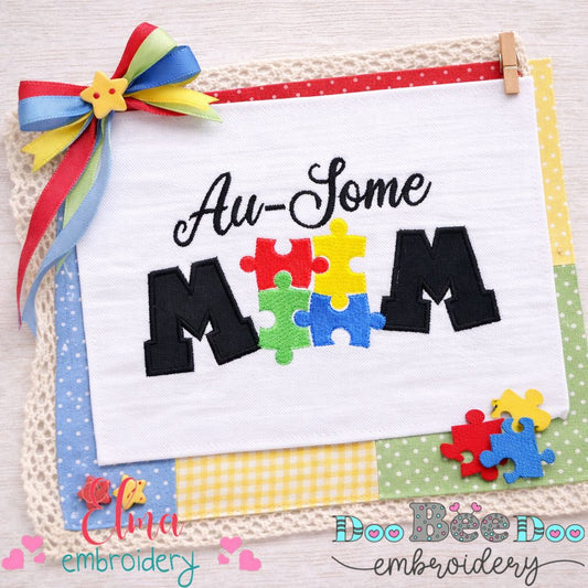 Au-Some Mom Puzzle – Appliqué – Machine Embroidery Design