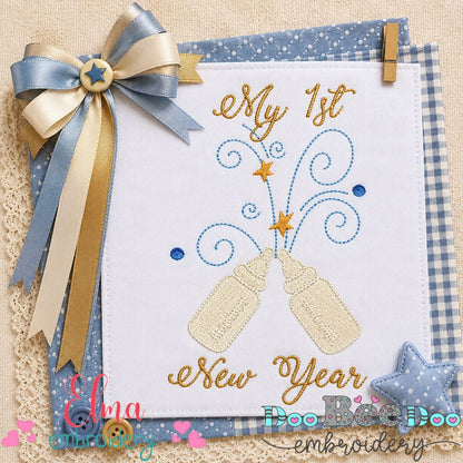 My First New Year Celebration - Fill Stitch - Machine Embroidery Design