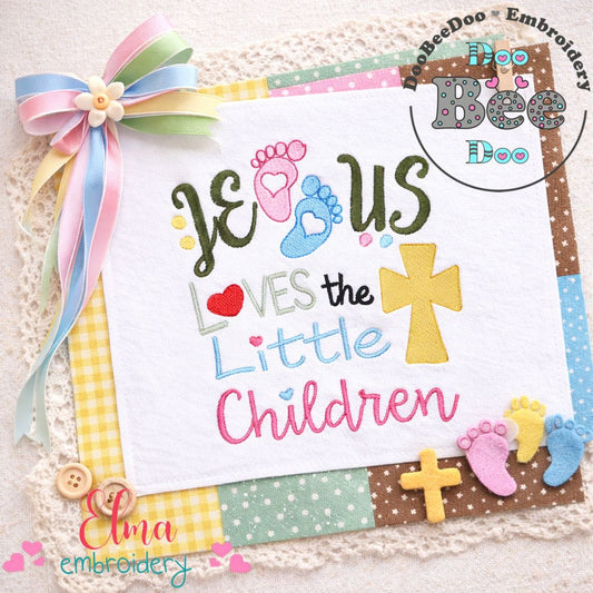 Jesus Loves the Little Children – Fill Stitch – Machine Embroidery Design