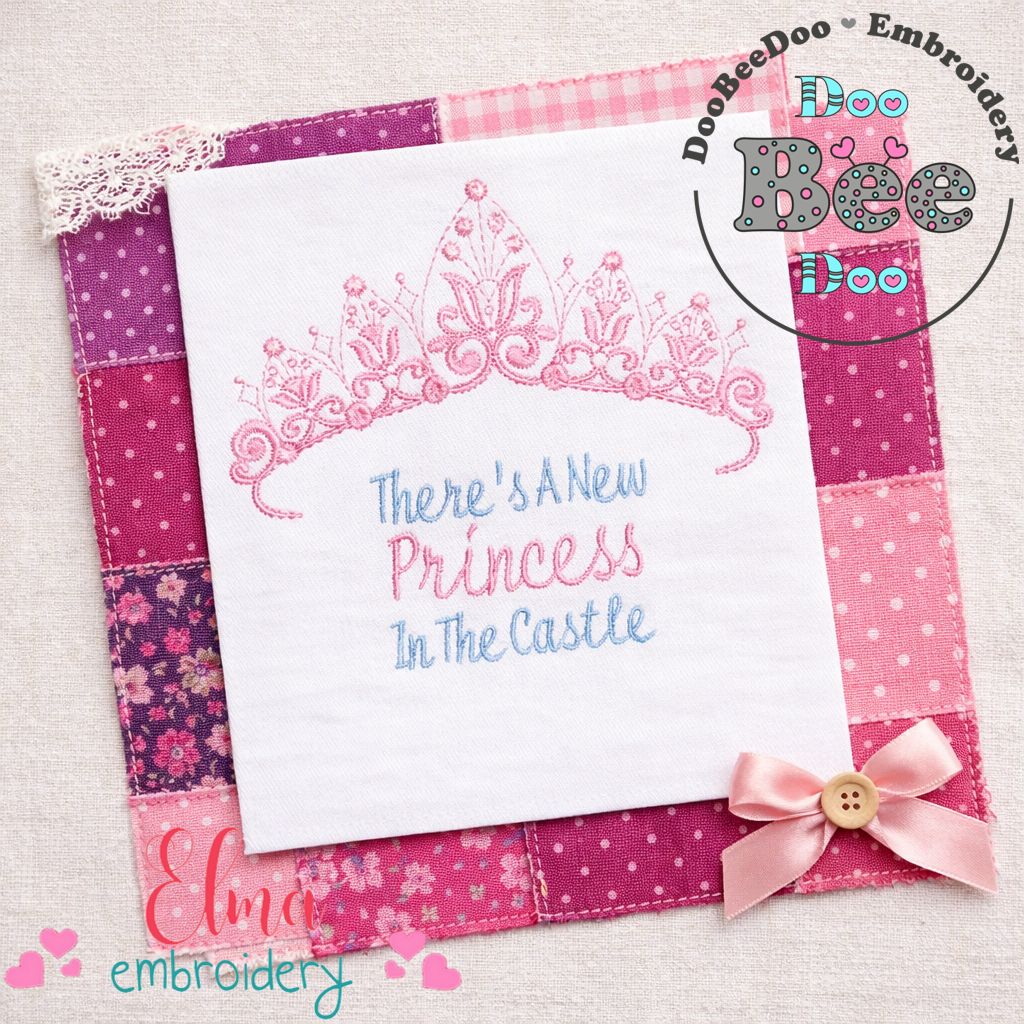 New Princess Tiara – Fill Stitch – Machine Embroidery Design