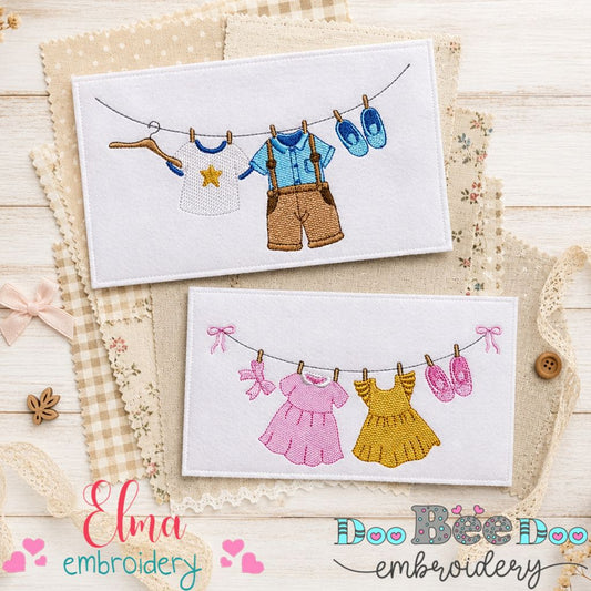 Baby Clothesline Set – Sketch Stitch – Machine Embroidery Design