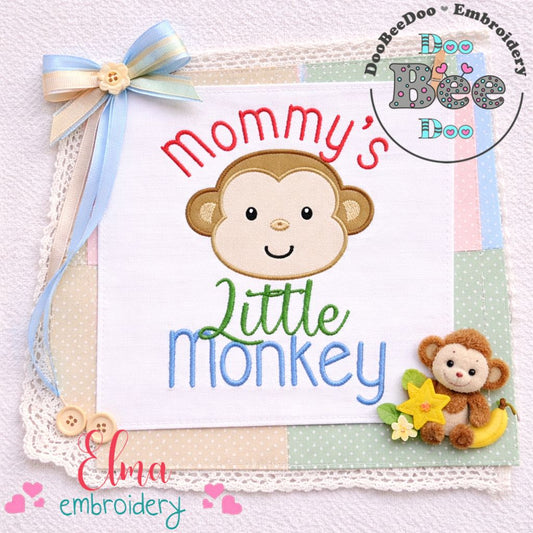 Mommy’s Little Monkey – Appliqué – Machine Embroidery Design