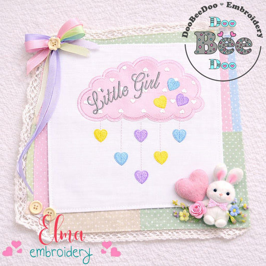 Little Girl Cloud – Appliqué – Machine Embroidery Design