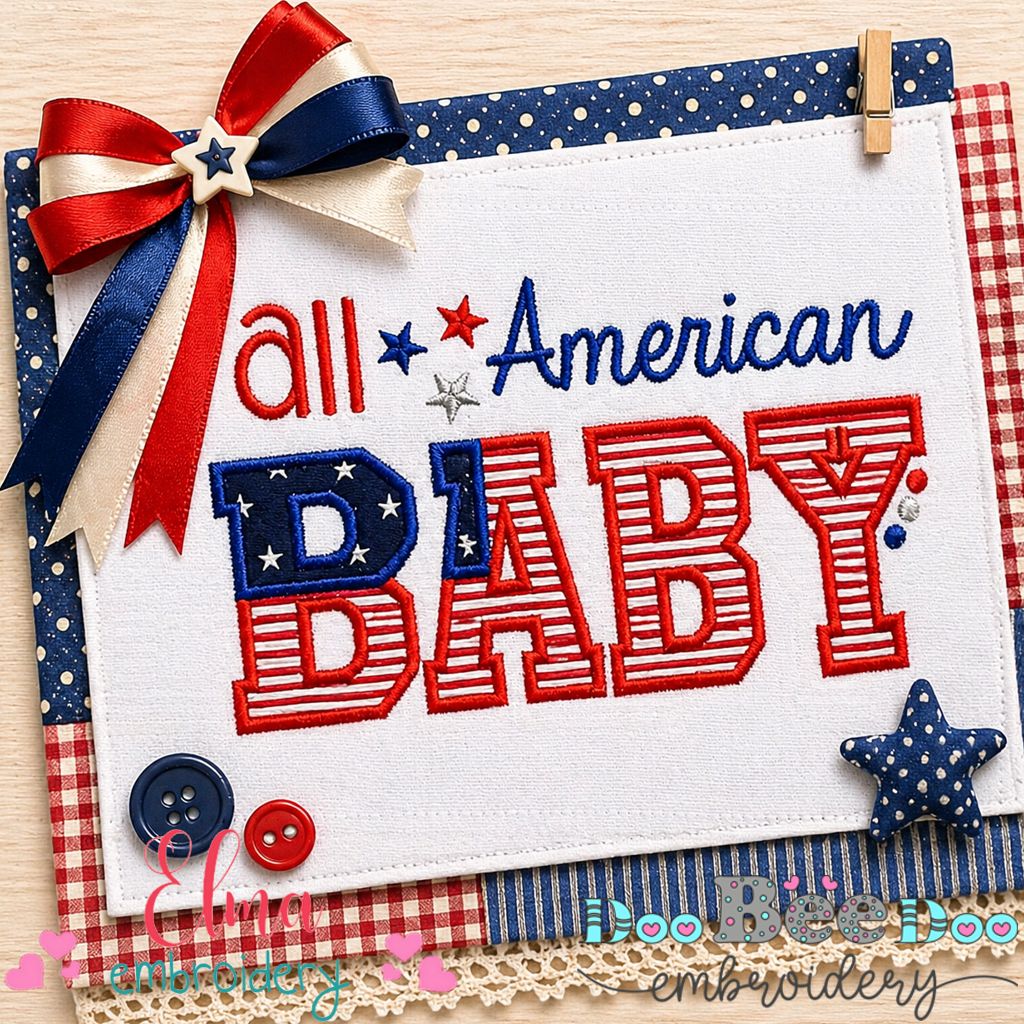 All American Baby – Appliqué – Machine Embroidery Design