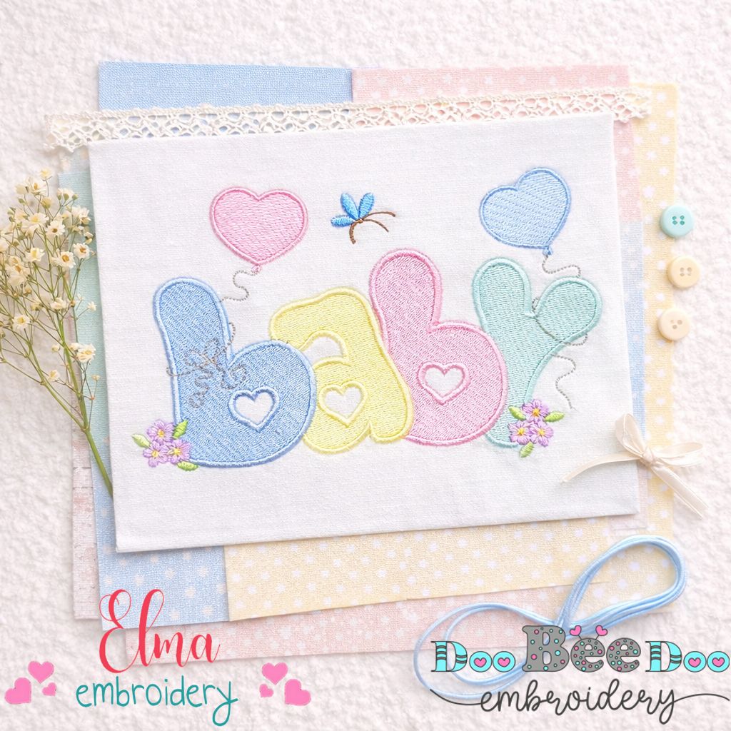 Sweet Baby Letters Embroidery – Fill Stitch – Machine Embroidery Design