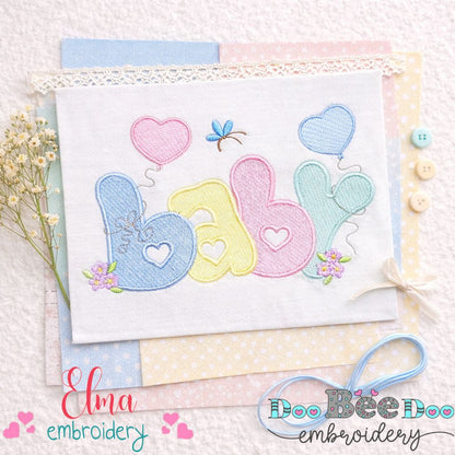 Sweet Baby Letters Embroidery – Fill Stitch – Machine Embroidery Design