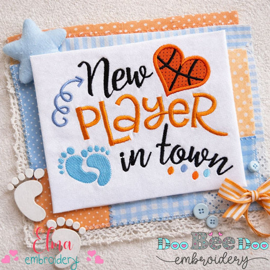 New Player in Town Basketball – Appliqué – Machine Embroidery Design