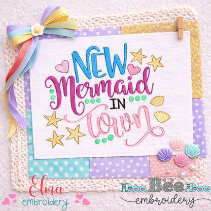 New Mermaid in Town – Fill Stitch – Machine Embroidery Design