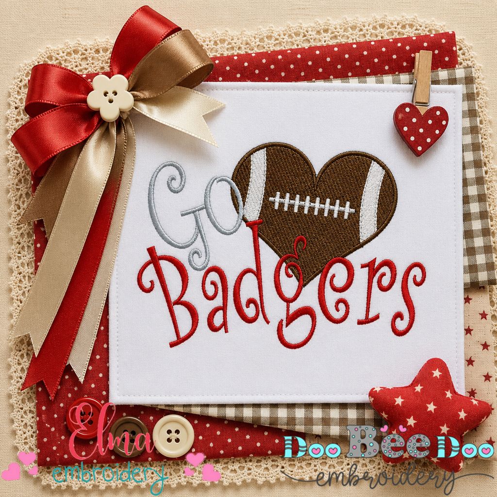Game Day Badgers - Fill Stitch - Machine Embroidery Design