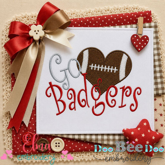 Game Day Badgers - Fill Stitch - Machine Embroidery Design