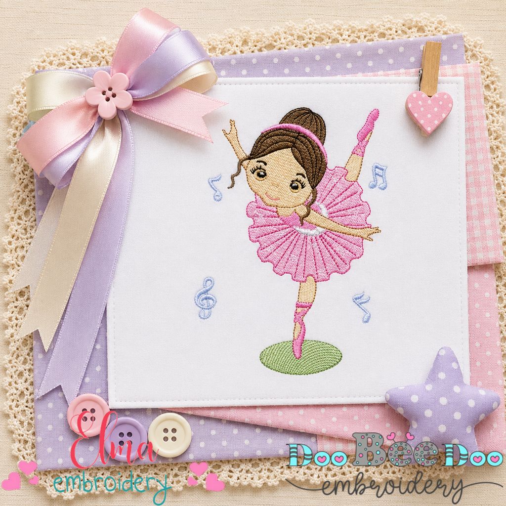 Twirling Ballerina - Fill Stitch - Machine Embroidery Design